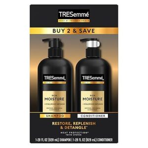 TRESemmé Rich Moisture Shampoo and Conditioner 2 Count Rich Moisture for Dry Hair Formulated With Vitamin E and Biotin